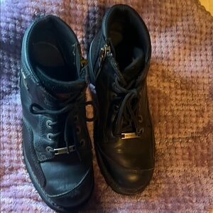 Womens Black Leather Harley Riding Boots